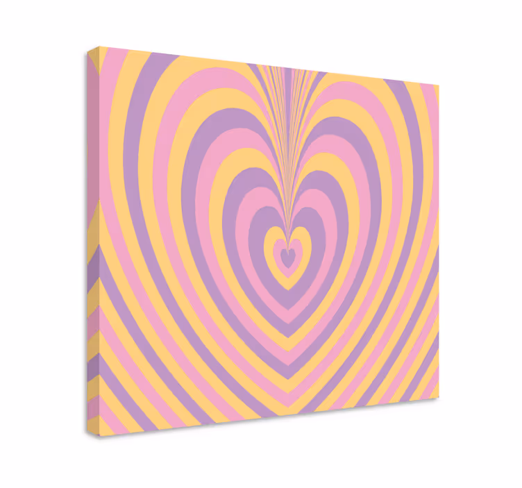 Quadro astratto onde a motivo cuore - TenStickers