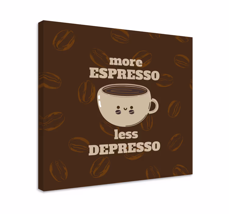 Quadro rustico citazione sulla tazza di caffè - TenStickers