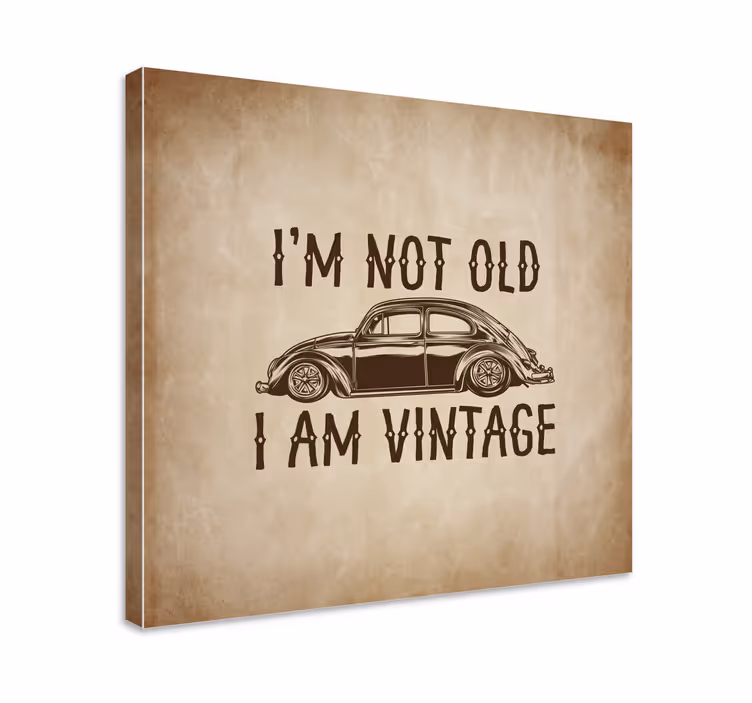 Quadro vintage citazione auto d'epoca - TenStickers