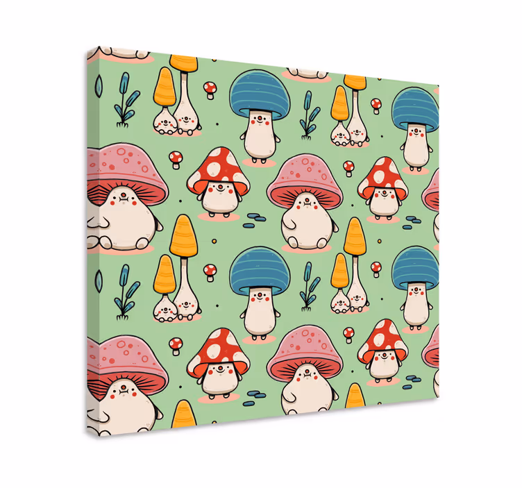 Quadro con animali e insetti creature di funghi carine - TenStickers
