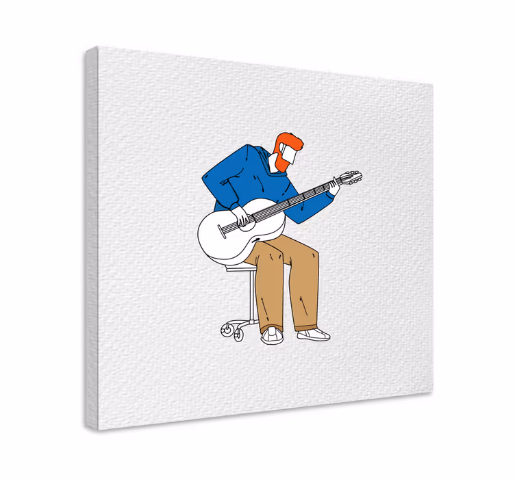 Quadro musicale chitarrista che suona musica - TenStickers