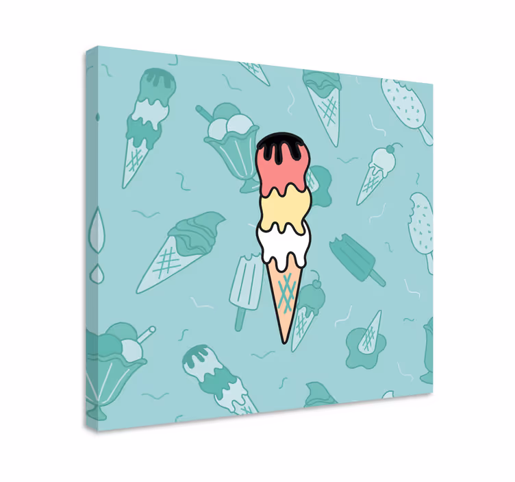 Quadro rustico delizia con cono gelato - TenStickers
