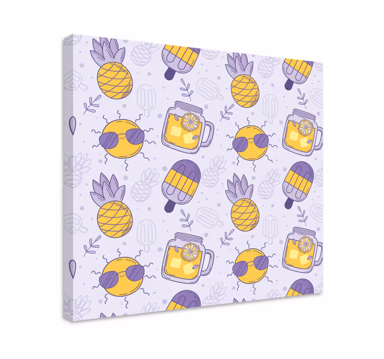 Dipinto frutta e natura morta delizie ananas soleggiato - TenStickers