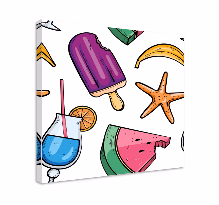 Dipinto frutta e natura morta delizie estive di frutta - TenStickers