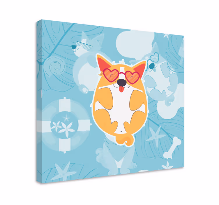 Dipinto cane corgi affascinante rilassante - TenStickers