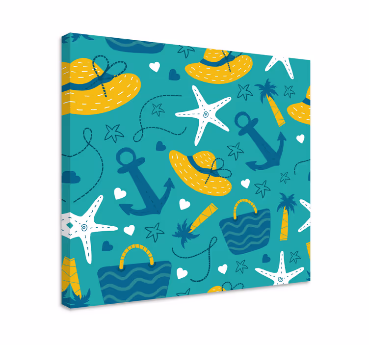 Quadro paesaggio vibrazioni estive tropicali - TenStickers