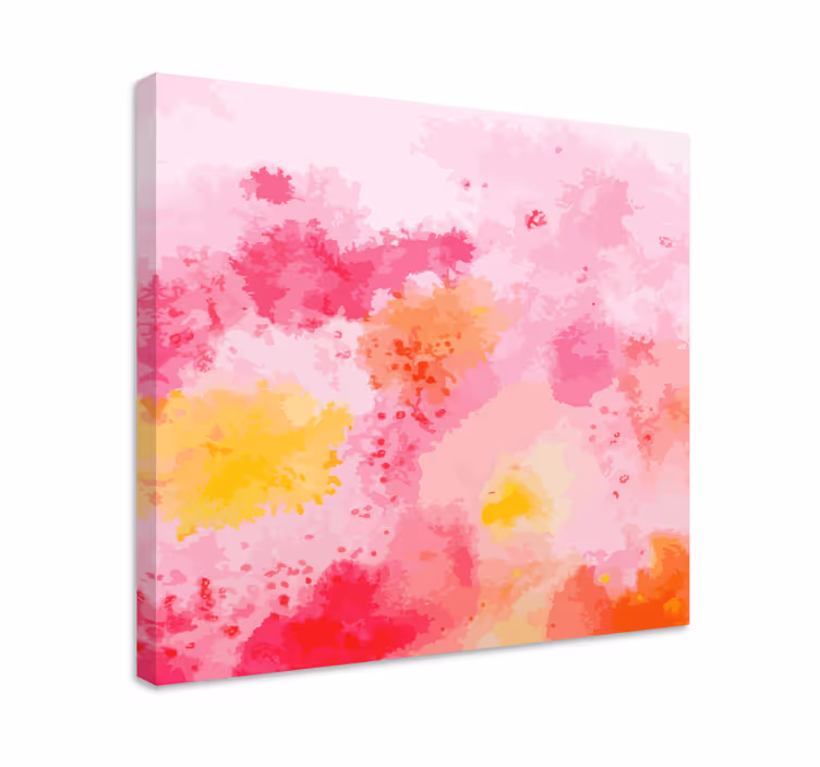 Dipinto fiori astratto rosa - TenStickers