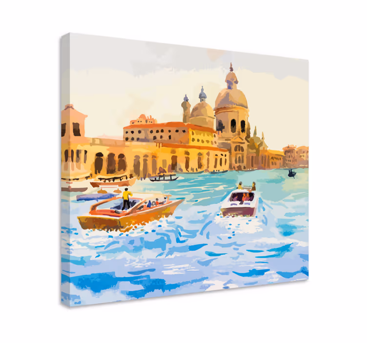 Quadro città e paesi esplorazione dei canali veneziani - TenStickers