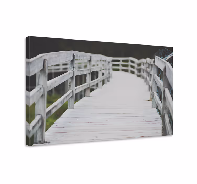 Quadro paesaggio sentiero con ponte di legno - TenStickers