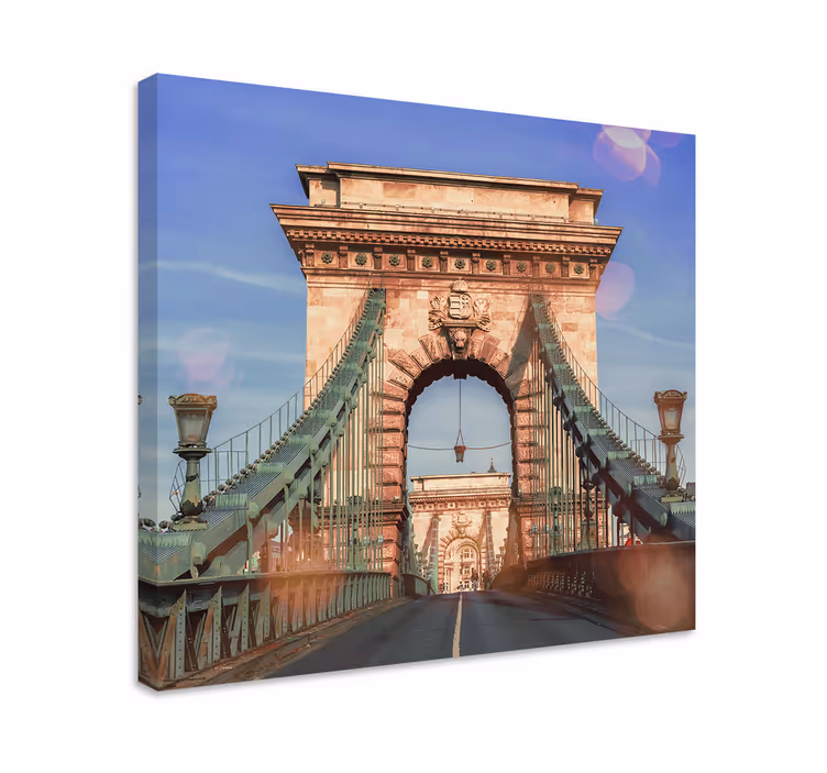 Quadro città e paesi vista del ponte delle catene - TenStickers
