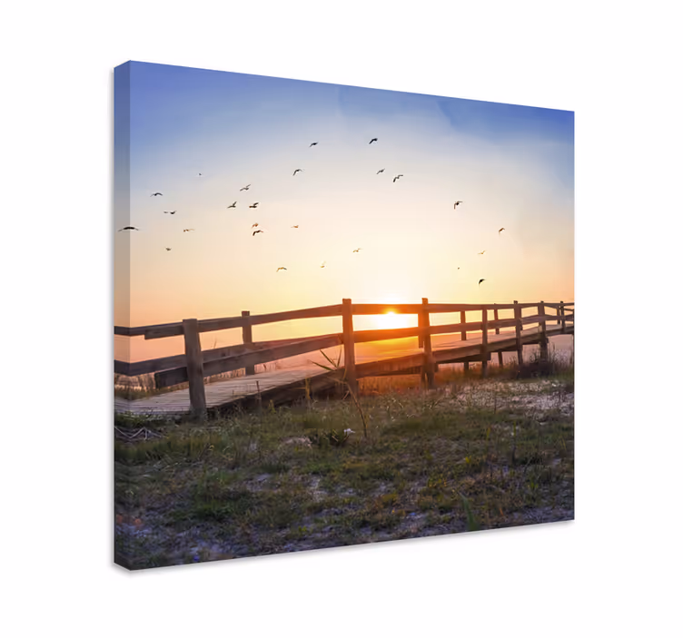 Quadro paesaggio vista serena al tramonto - TenStickers