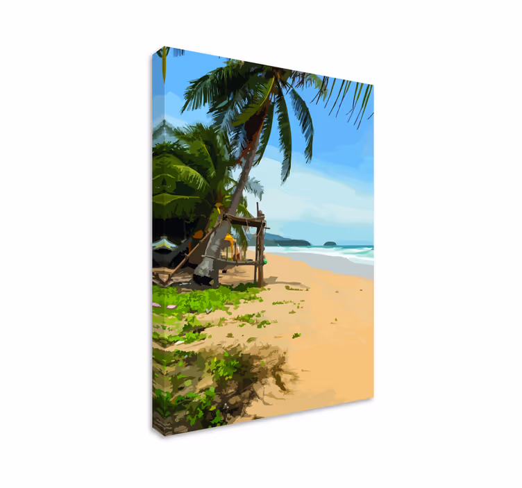 Quadro paesaggio scena di spiaggia tropicale - TenStickers