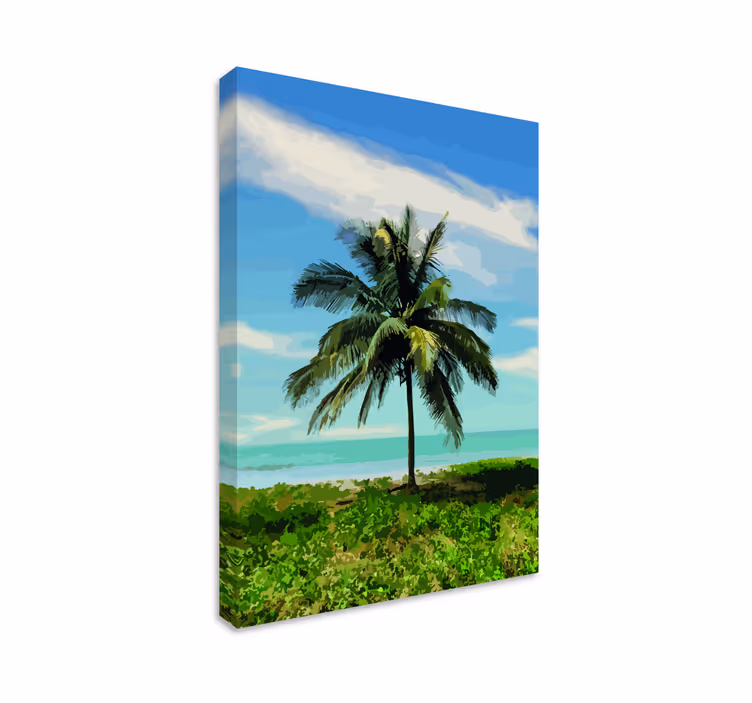 Quadro paesaggio oasi di palme sereno - TenStickers