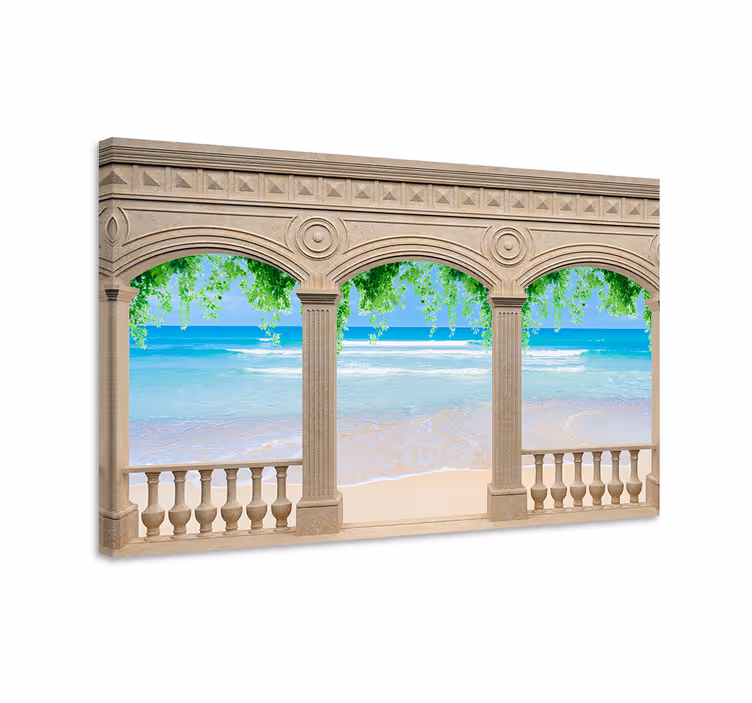 Quadro paesaggio vista dell'arco sul mare - TenStickers