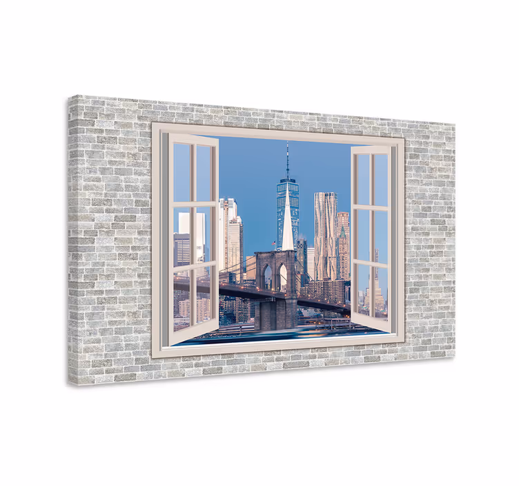 Quadro città e paesi vista del ponte - TenStickers