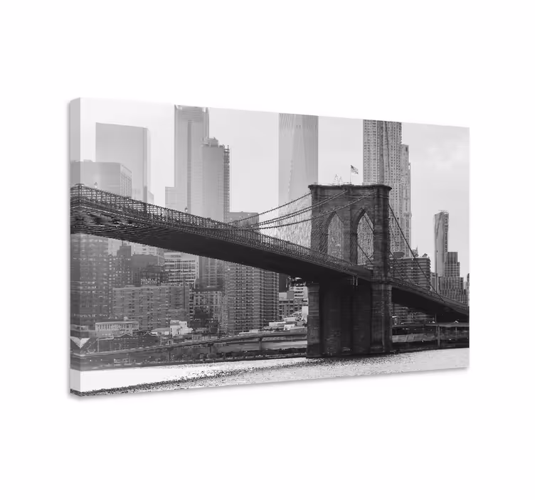 Quadro città e paesi Brooklyn in bianco e nero - TenStickers