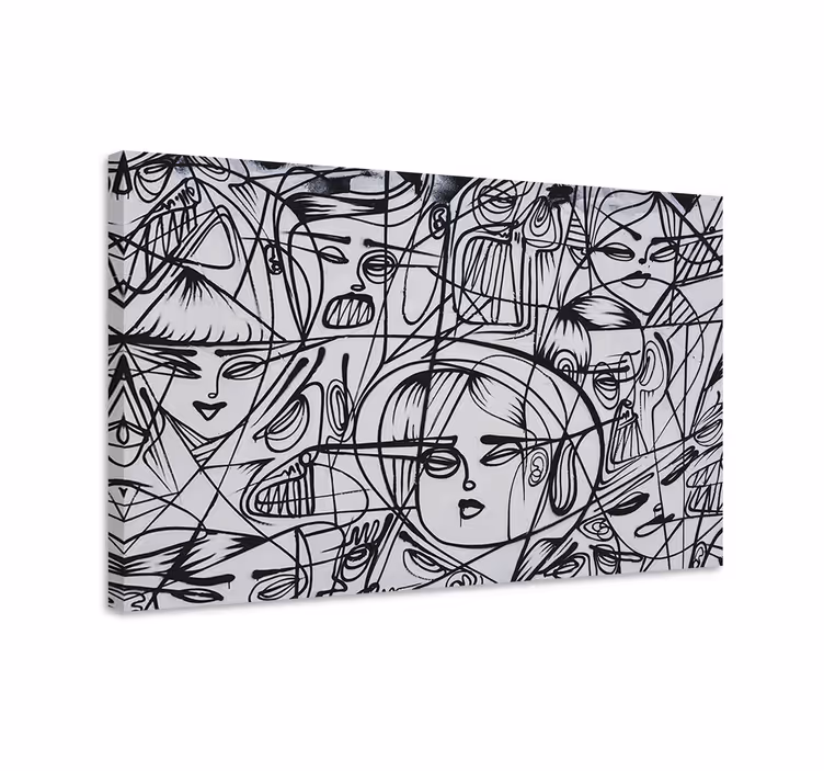 Quadro astratto design astratto di volti - TenStickers
