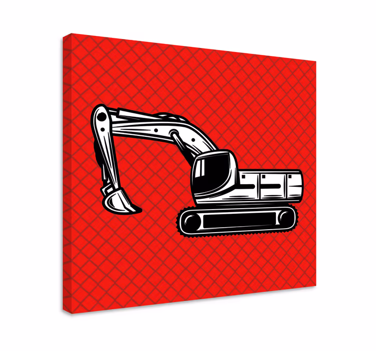 Quadri sportivi veicolo da costruzione escavatore - TenStickers