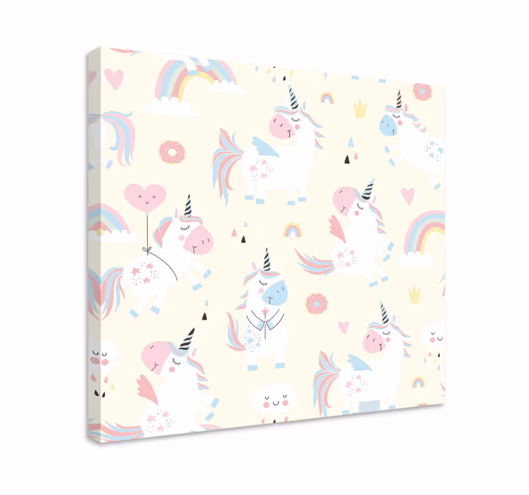 Quadro unicorno modello di unicorni giocosi - TenStickers
