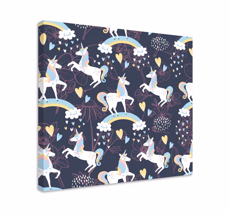 Quadro unicorno incantevoli unicorni che giocano - TenStickers