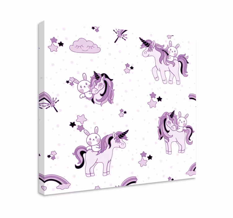 Quadro unicorno avventura di un tenero unicorno - TenStickers