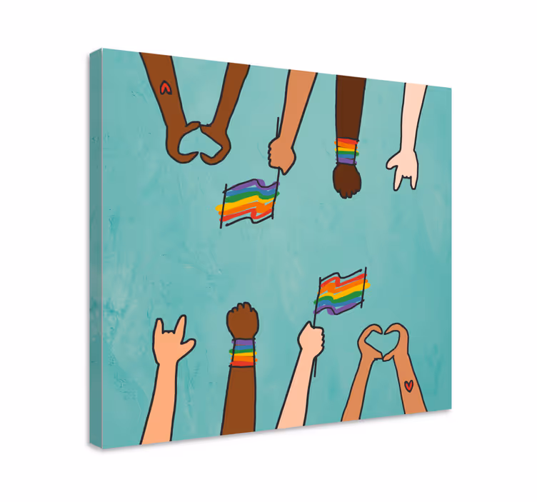 Dipinto motivazionale unità nelle mani - TenStickers