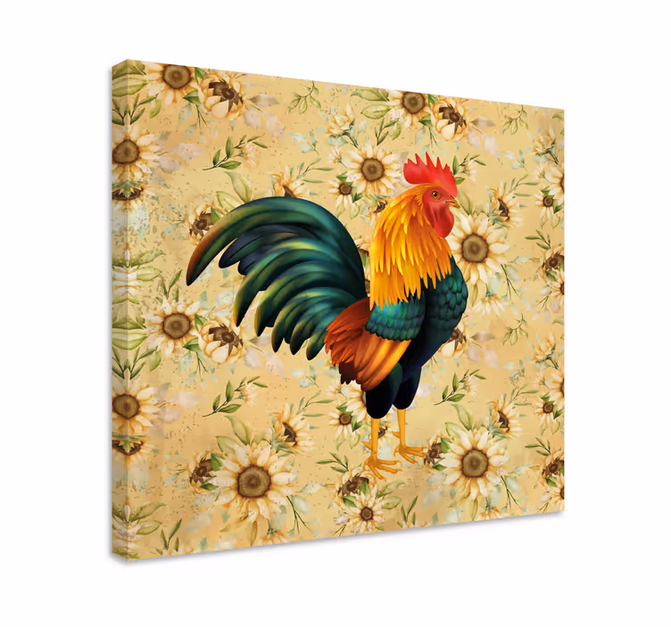 Quadro con uccelli ritratto di gallo vivace - TenStickers