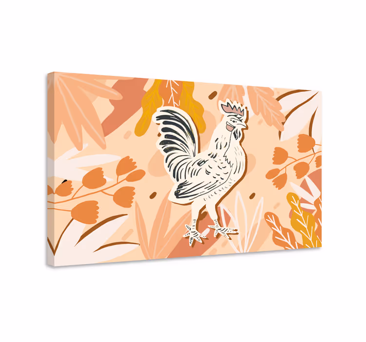 Quadro con animali e insetti ritratto di gallo incantevole - TenStickers