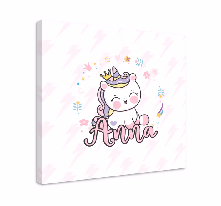 Quadro personalizzabile Bel bambino unicorno - TenStickers