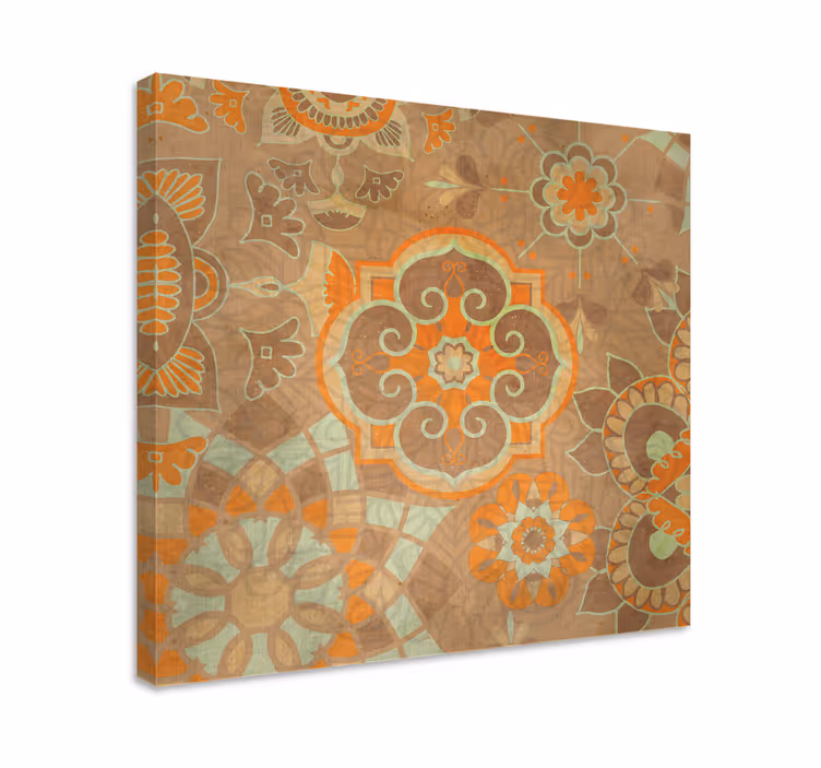 Dipinto orientale motivi botanici elaborati - TenStickers