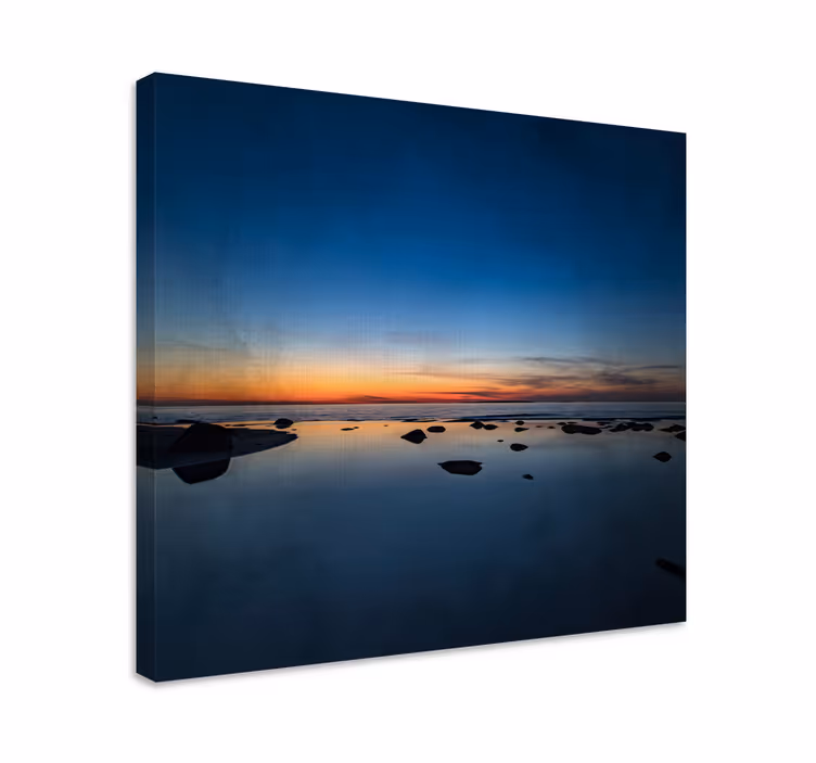 Quadro paesaggio mare calmo al tramonto - TenStickers
