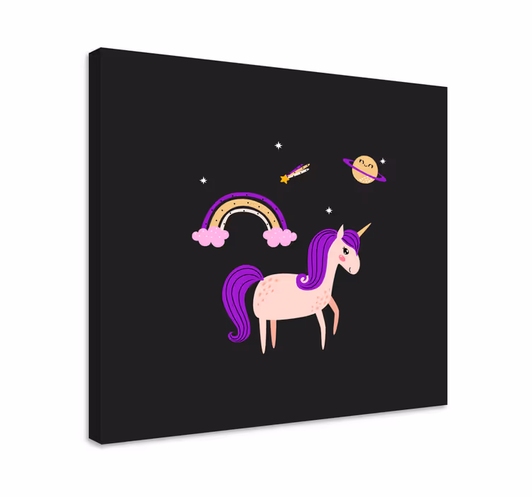 Quadro unicorno paesaggio dei sogni adorabili - TenStickers