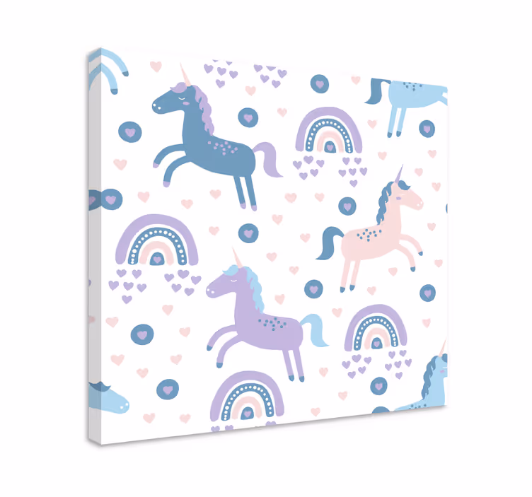 Quadro con cervo motivi di unicorni giocosi - TenStickers