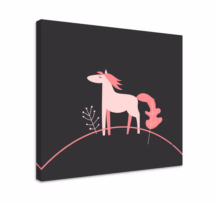 Quadro con cavallo elegante rosa - TenStickers