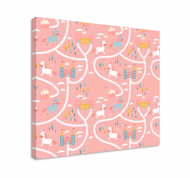 Quadro con cervo viaggio giocoso dell'unicorno - TenStickers