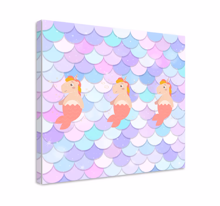 Quadro per bambini Sirene unicorno con squame di pesce - TenStickers