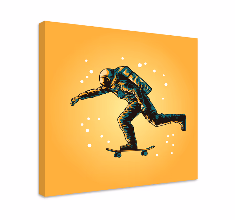 Quadro videogioco avventura dell'astronauta su skateboard - TenStickers