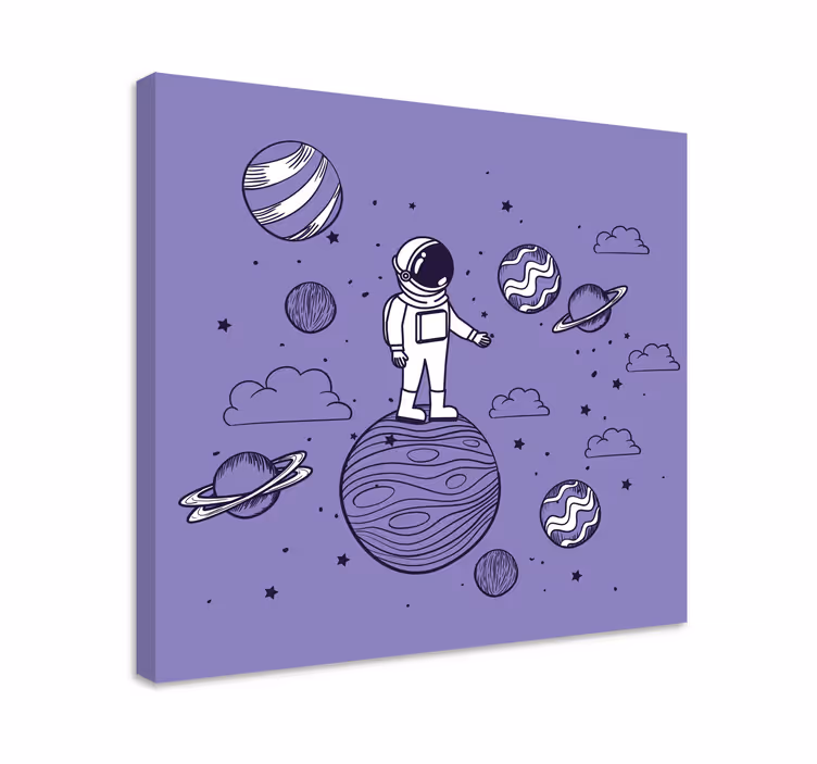 Quadro videogioco astronauta che esplora lo spazio - TenStickers