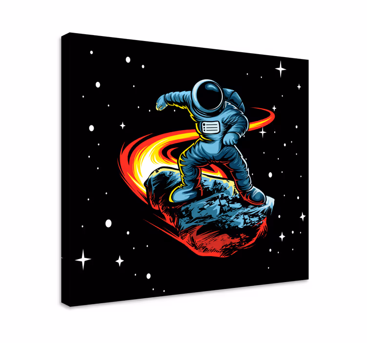 Quadro videogioco astronauta surfista di asteroidi - TenStickers