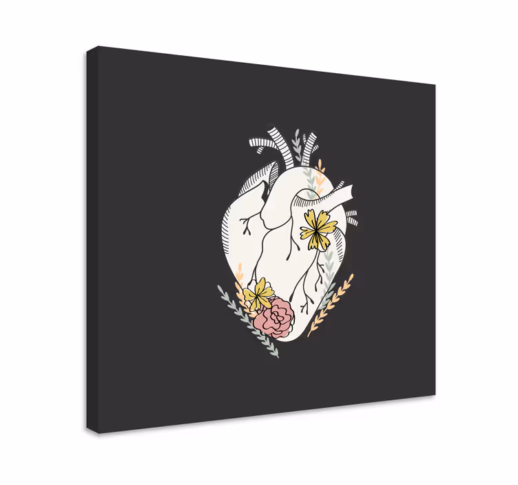Quadro paesaggio composizione fiore cuore - TenStickers