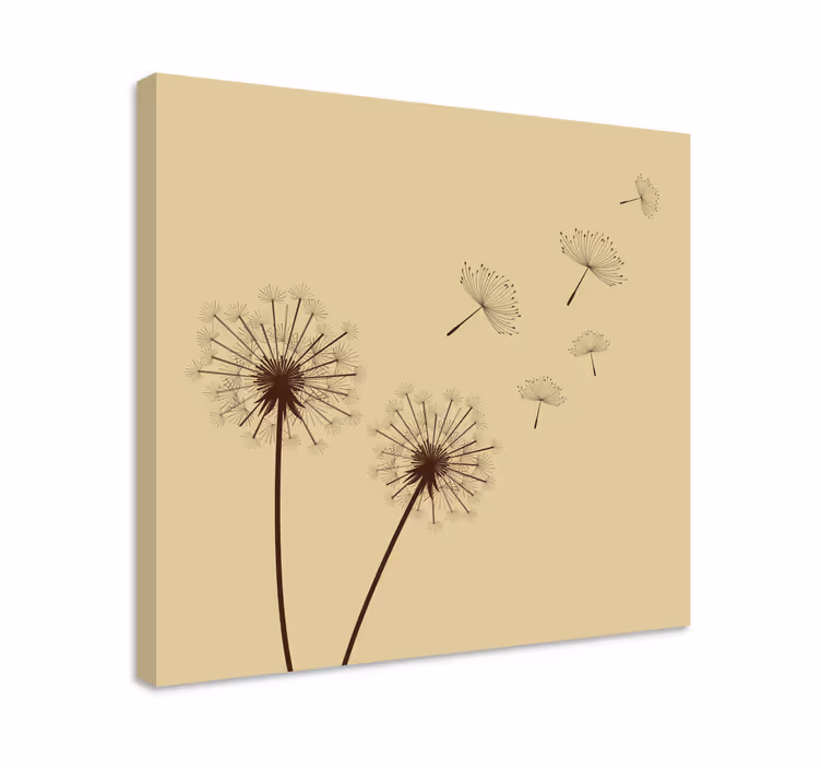 Dipinto fiori e piante semi di tarassaco in volo - TenStickers