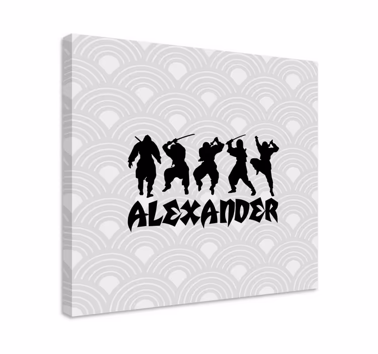 Quadro supereroi azione silhouette ninja - TenStickers