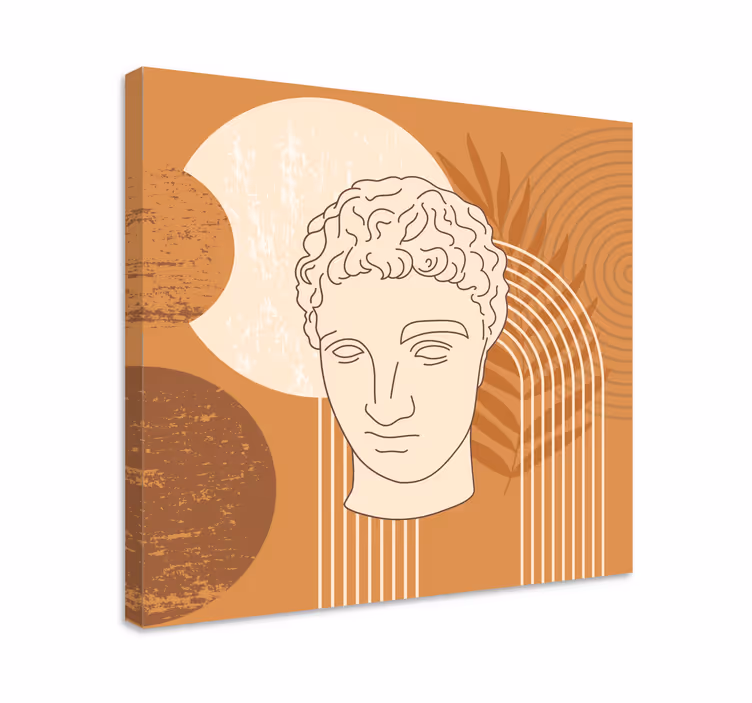 Quadro astratto testa di scultura classica - TenStickers