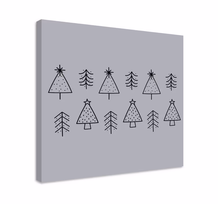 Quadro con alberi stilizzati di natale - TenStickers