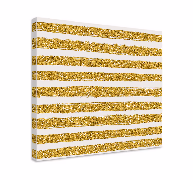 Quadro astratto strisce di glitter dorato - TenStickers