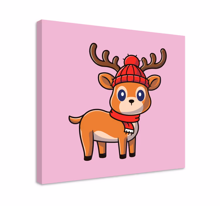 Quadro con cavallo e simpatico cervo cartoon - TenStickers