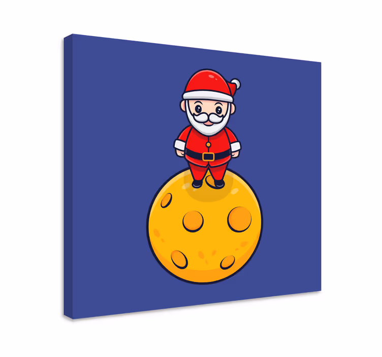 Quadro per bambini babbo natale sulla luna - TenStickers
