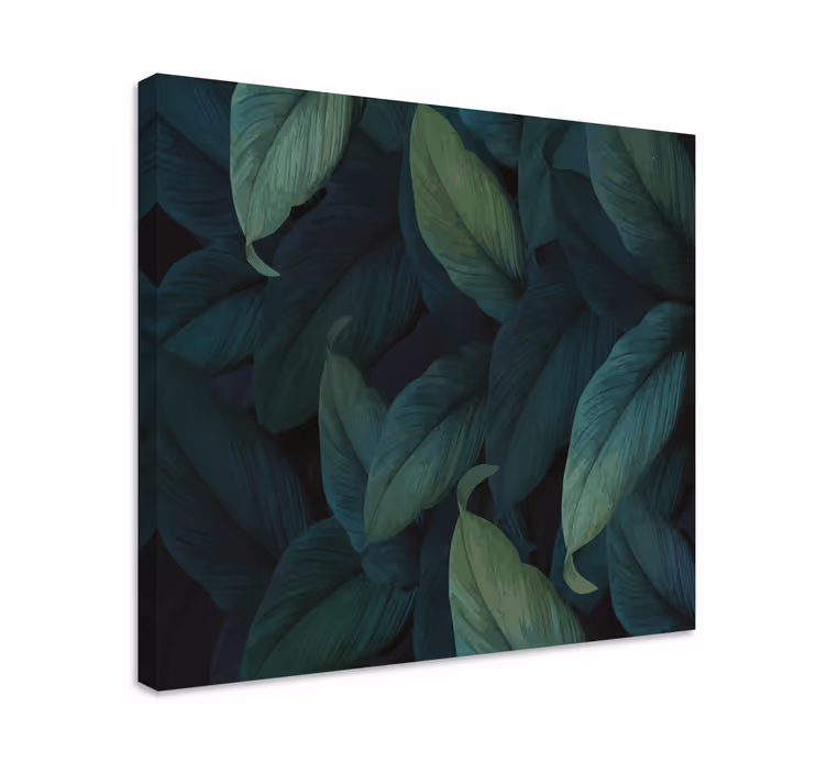 Dipinto fiori e piante foglie di verde lussureggiante - TenStickers