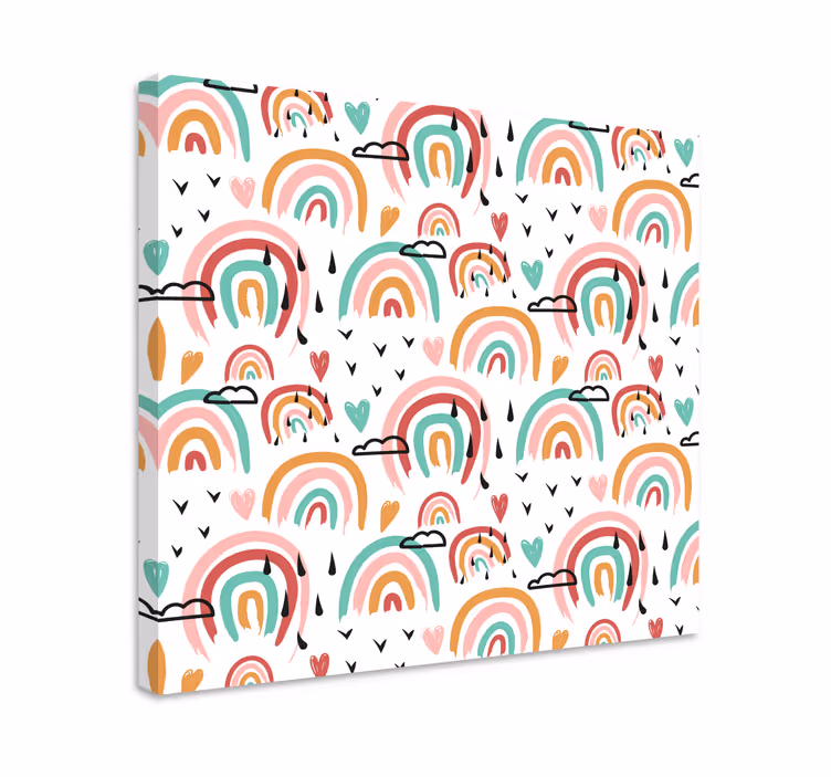 Quadro per bambini motivo arcobaleni giocosi - TenStickers