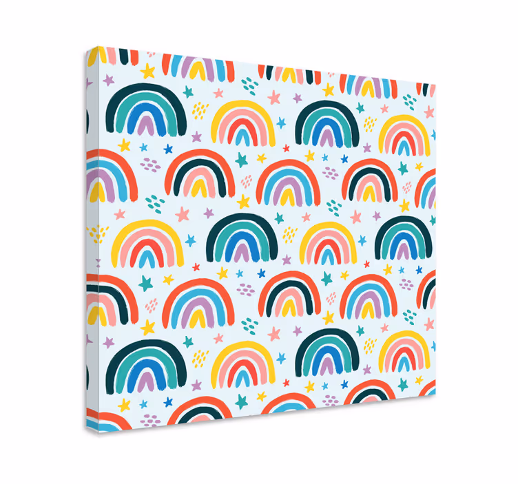 Quadro per bambini motivo arcobaleno colorato - TenStickers